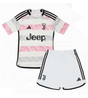 Juventus Koszulka Wyjazdowych Dziecięca 2023-24 Krótki Rękaw (+ Krótkie spodenki)